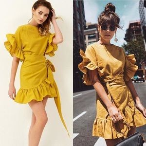 Storets yellow wrap dress